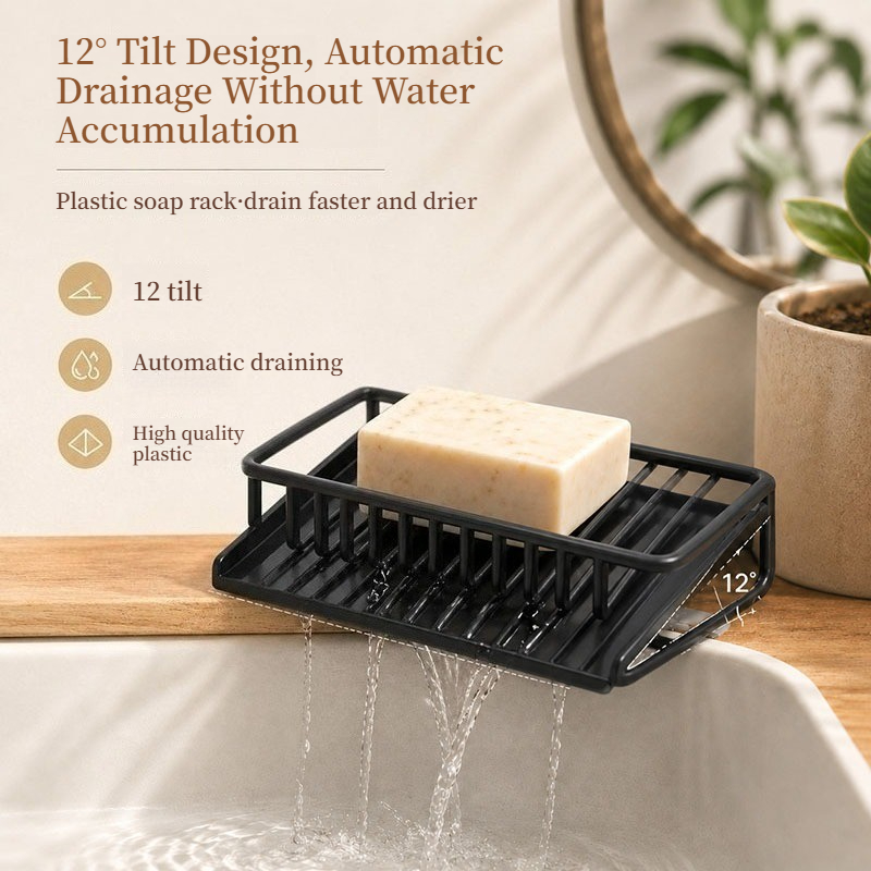 Meal Prep Organizer - Plastic Soap Dish with Drain Rack