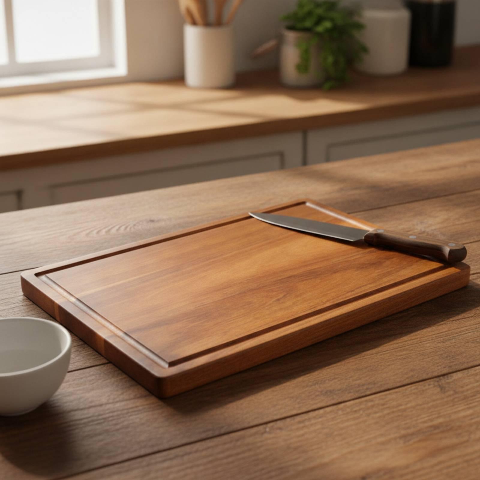 Meal Prep Juice - Solid Acacia Wood Kitchen Cutting Board