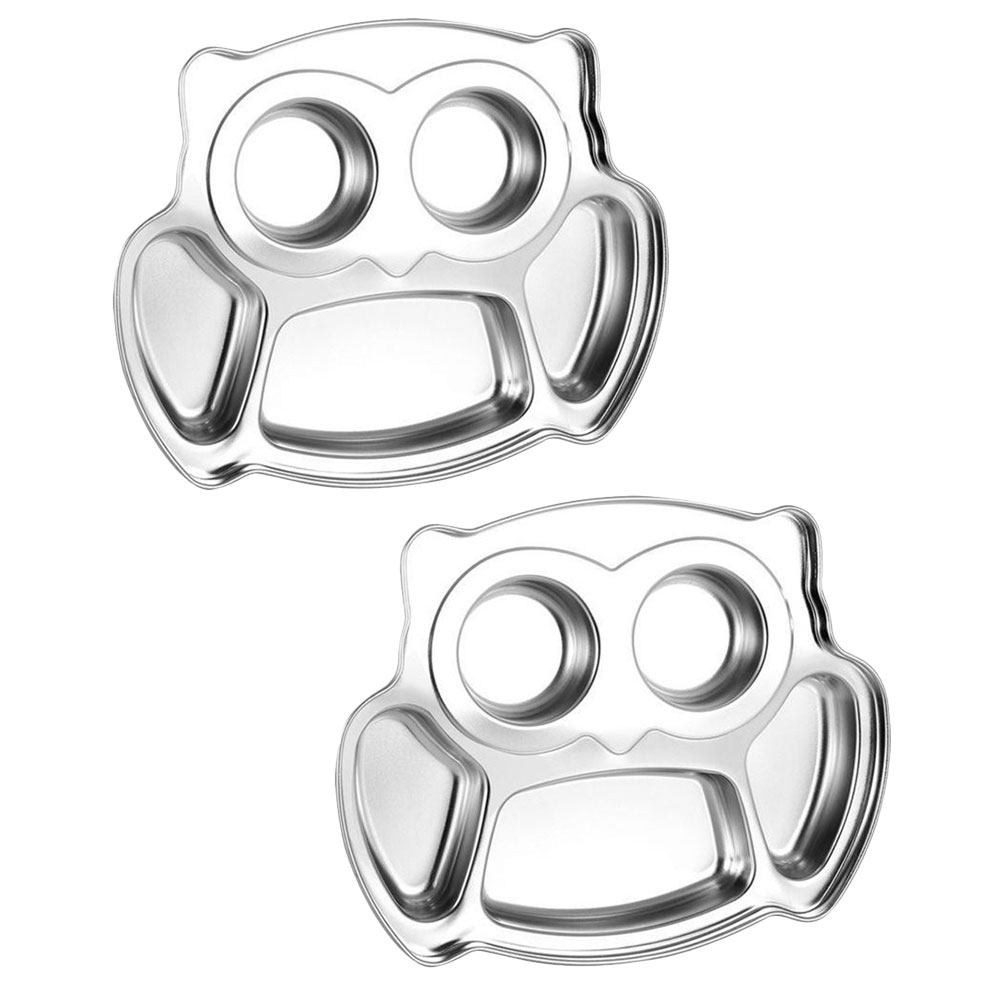 Meal Prep Usa - 2Pcs Stainless Shaped Divided Plate for