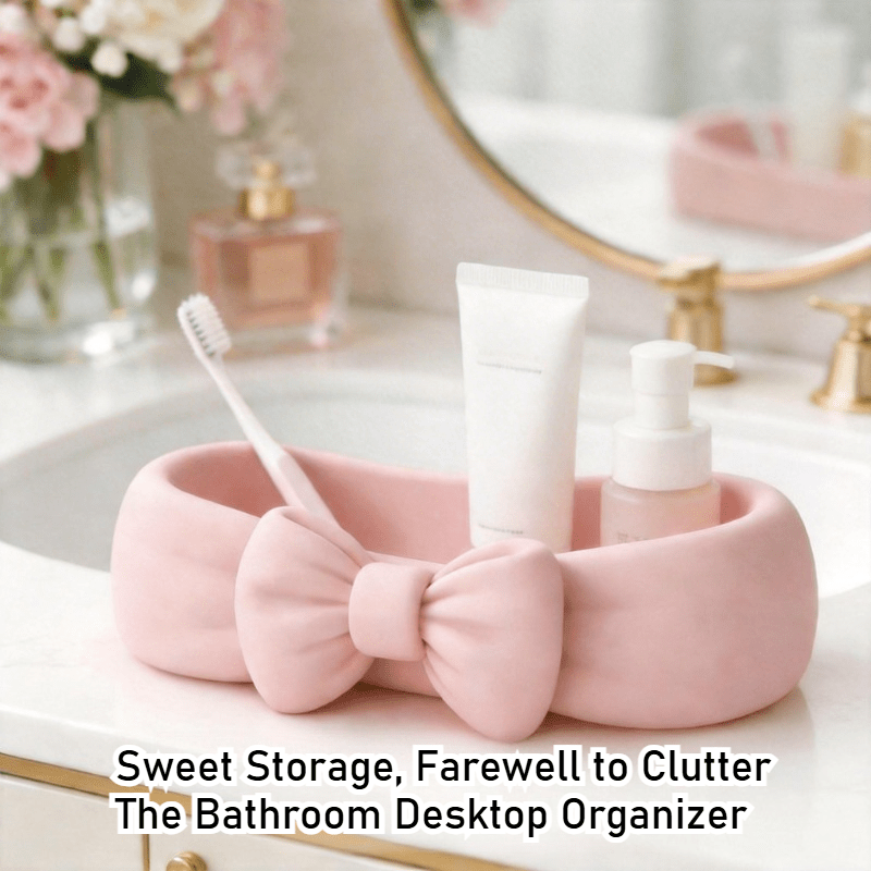 Meal Prep Organizer - Cute Bow Shaped Makeup Organizer Tray,