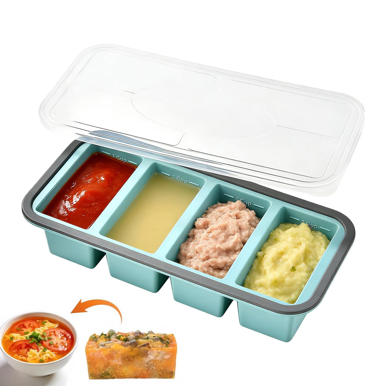 Silicone Freezer Tray Mold wit - Meal Prep Oatmeal 评论和价格
