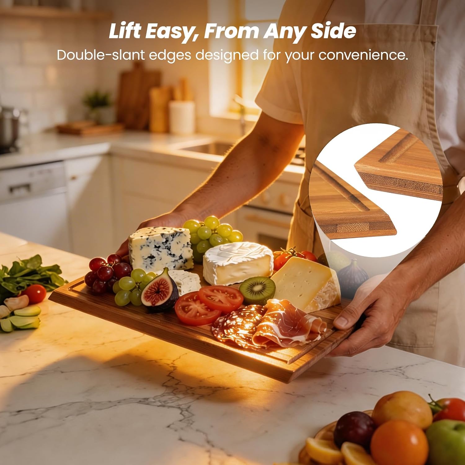 Bamboo Cutting Board Set With  - Meal Prep Juice 评论和价格