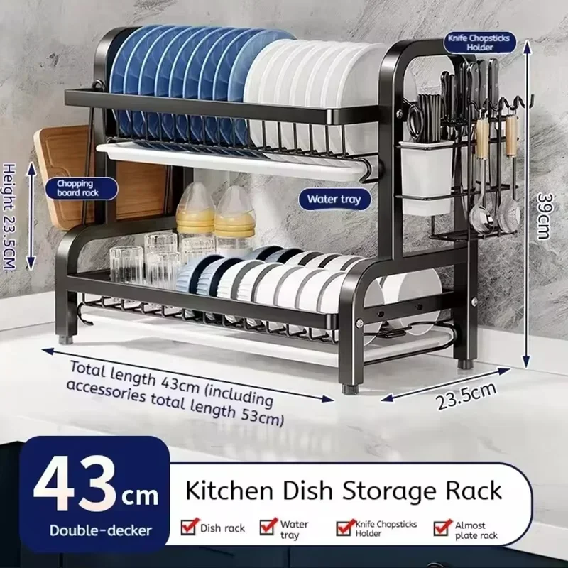 2 Tier Stainless Steel Dish Dr - Meal Prep Organizer 评论和价格