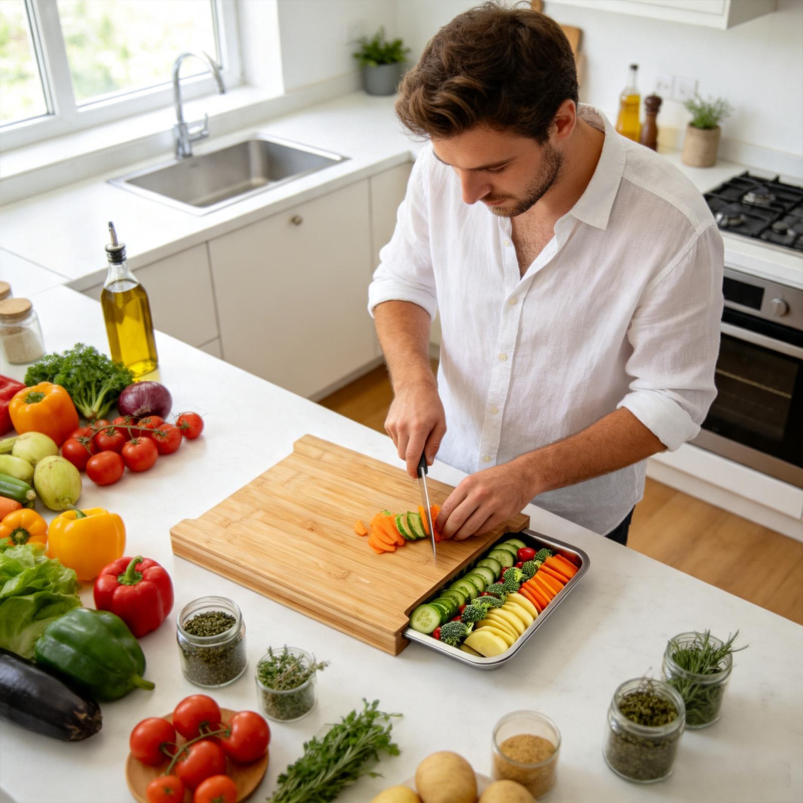 Wood Cutting Boards For Kitche - Meal Prep Veggie 评论和价格