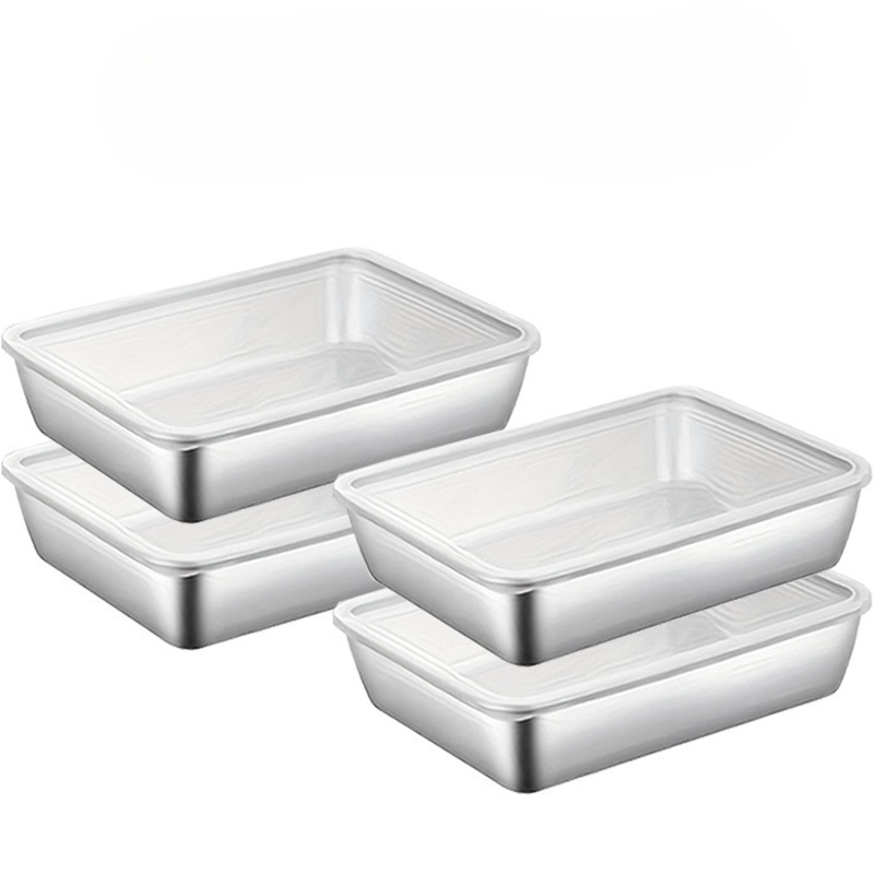4pcs Stainless Steel Food Stor - Meal Prep Organizer 评论和价格