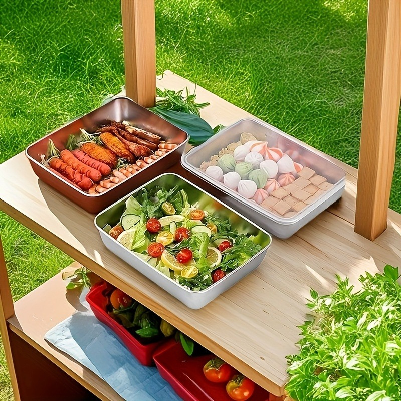 4pcs Stainless Steel Food Stor - Meal Prep Organizer 评论和价格
